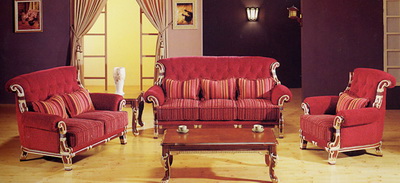 Modern sofa 3D Model of red (including materials)