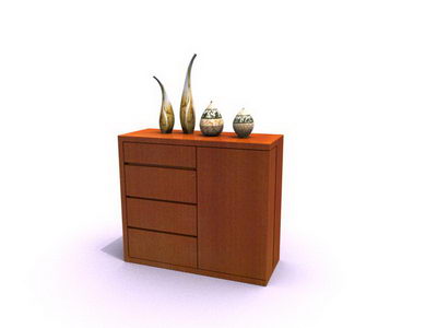 Entrance cabinet 3D model (including materials)