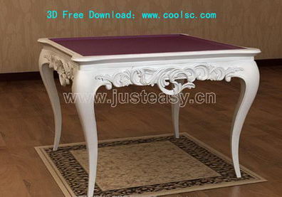 3D model of a small European-style coffee table (including materials)