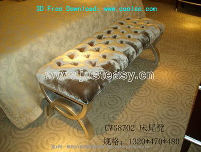 European-style bed end stool 3D model 
