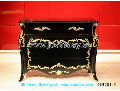 European luxury cabinet 3D model (including materials)