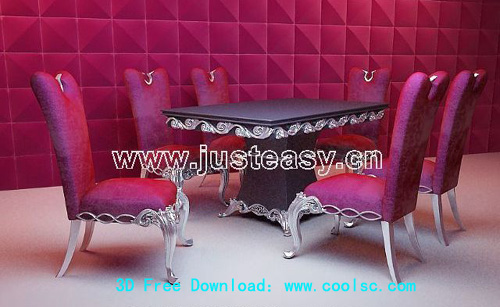 Dining tables and chairs 3D Model Portfolio (including materials)