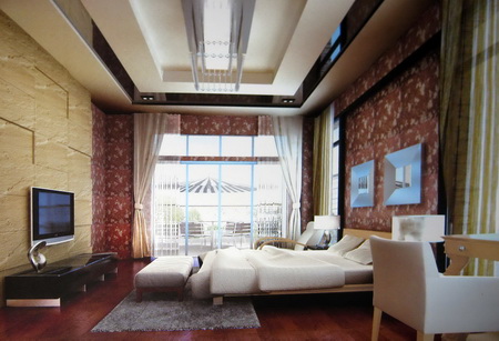 3D model of the modern bourgeoisie bedrooms (including materials)