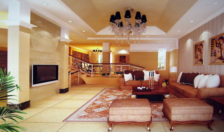 3D model of modern personality decorated living room (including materials)