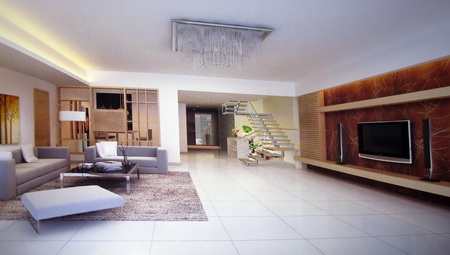 Simple decorative white living room (including materials)