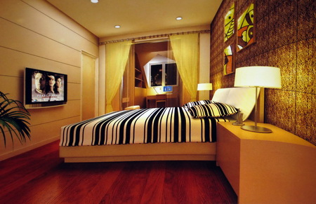 3D model of the modern fashion minimalist bedrooms (including materials)