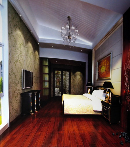 Modern European style decoration - bedroom 3D model (including materials)