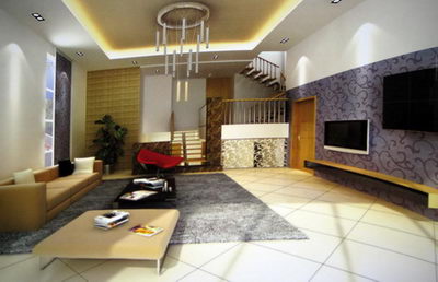 Modern style living room 3D (including materials)
