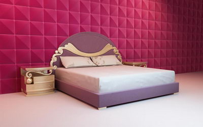 Beautifully carved double bed 3D Model of European