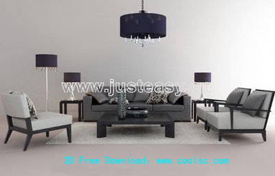 Petty simple 3D model of sofa combination