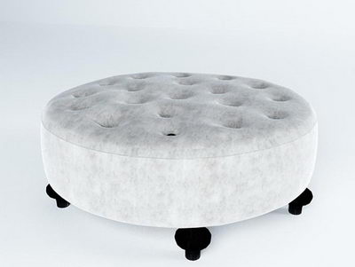 Velvet footstool 3D model