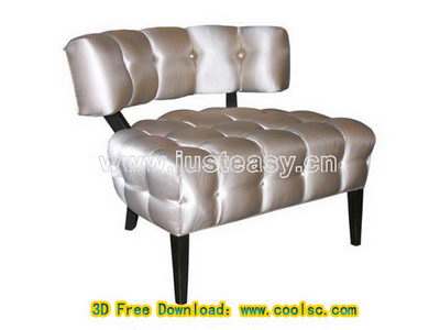 Silver stylish sofa 3D model (including materials)