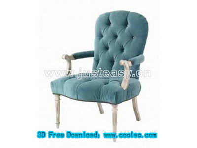 Green fabric sofa 3D model (including materials)