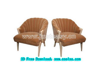 Yellow Shell sofa 3D model (including materials)