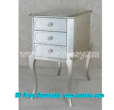 European long-legged cabinet 3D model (including materials)