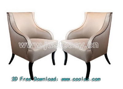 White deep back sofa 3D model (including materials)