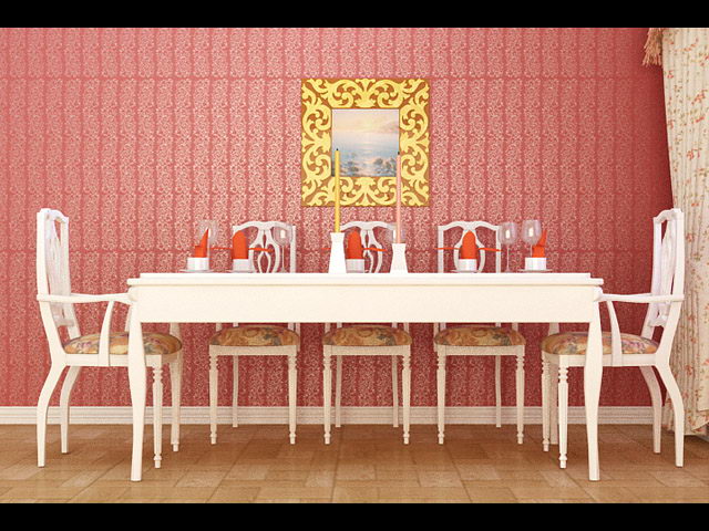 3D model of the Islamic style tables and chairs (including materials)