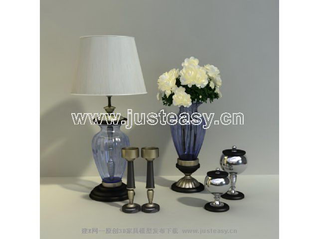 San deer European Blue Moon 6 sets of 3D model art (including materials)