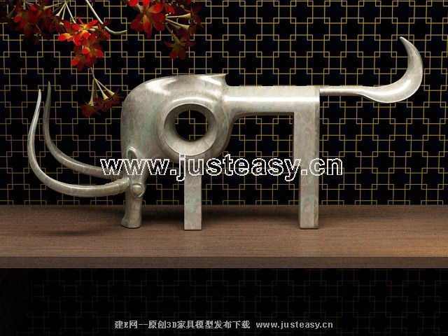 3D Model of elephant ornaments (including materials)