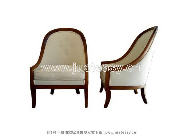 Home daily round chair 3D model (including materials)