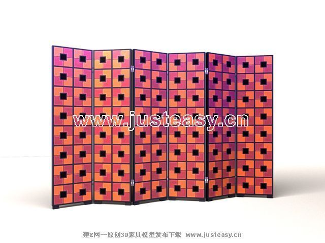 3D Model of Modern tickets lattice screen (including materials)