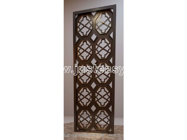 3D Model of Chinese wooden window grilles (including materials)