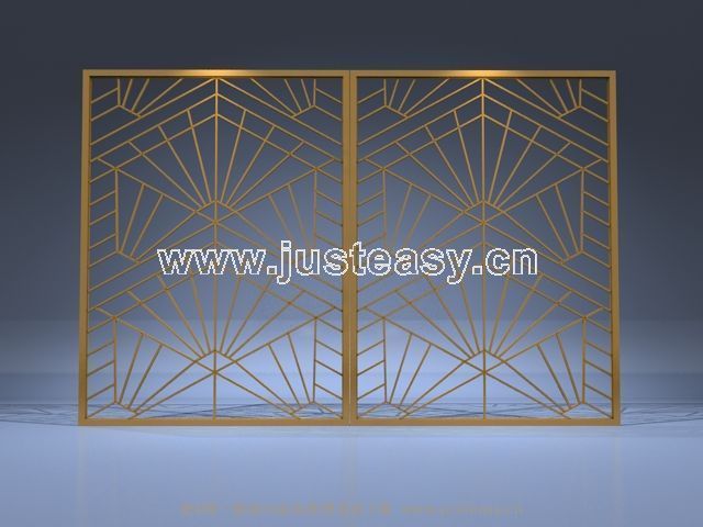 Yellow Wooden furnishings screen 3D model (including materials)