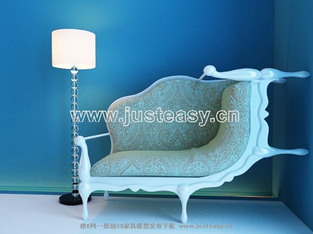 New sofa 3D Model of European (including materials)