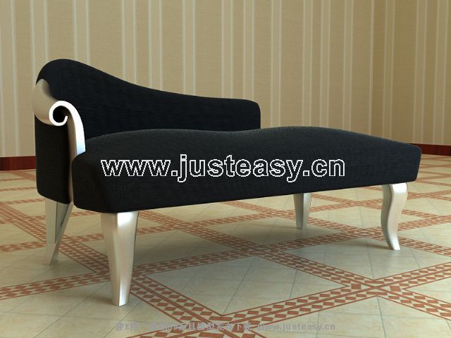 Black sofa chair 3D model (including materials)