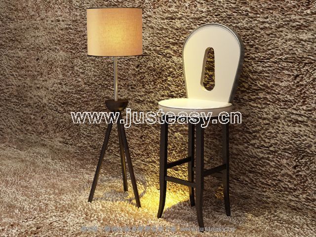 3D Model of tall bar chairs (including materials)