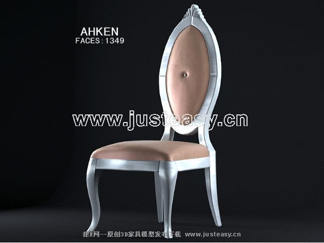 European-style wood chairs 3D Model (including materials)