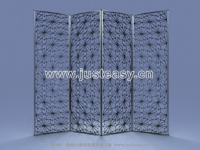 3D Model of European British Iron screen (including materials)