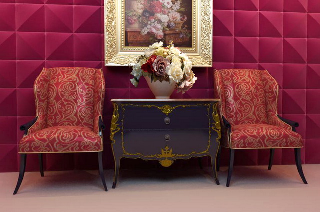3D model of the red furniture combination Central Europe (including materials)