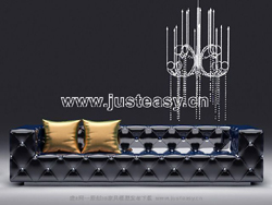Shining over the sofa 3D Model of Gothic style (including materials)