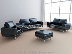 3D model of leather sofa business combination (including materials)
