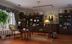 3D model of the living room European-style decoration (including materials)