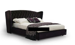 3D model of vintage black and white double bed (with material)