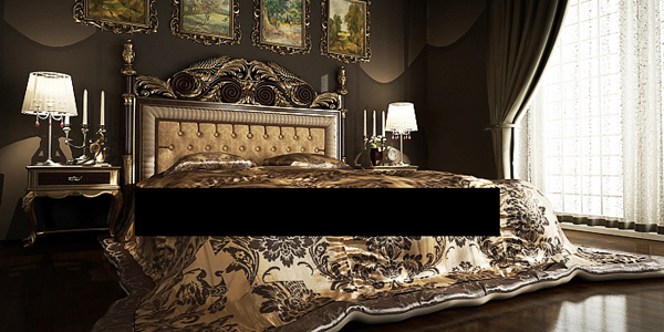Beautiful Luxury European Bed 3d Model Including Materials 3d