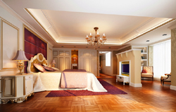 Bright and spacious European-style bedroom 3D model (including materials)