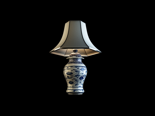Blue and white porcelain lamp
