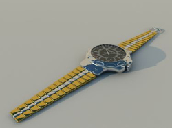 Yellow sports watch 3D models
