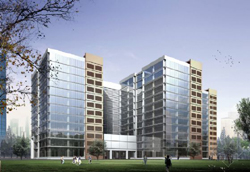 Silver ecology commerce building 3D model (including material quality)