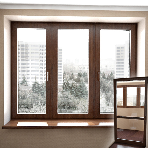Delicate woodiness windowsill
