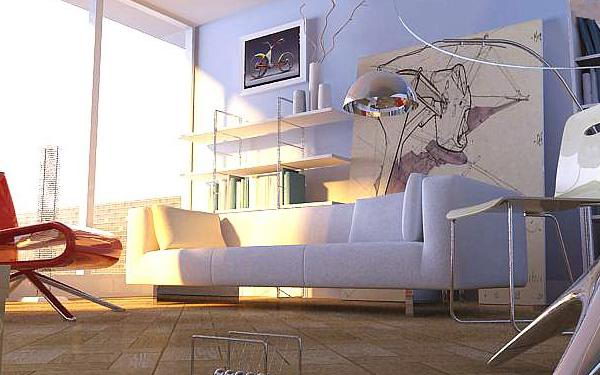 Contemporary and contracted type sunshine sitting room
