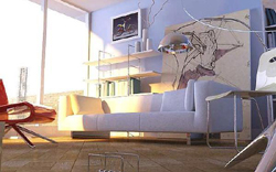 Contemporary and contracted type sunshine sitting room 3D models (including material)