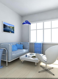 Bright simple parlors 3D models (including material)