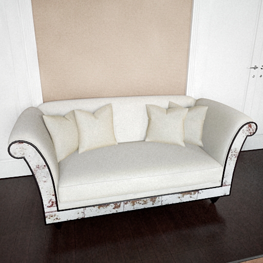 White pattern double sofa
