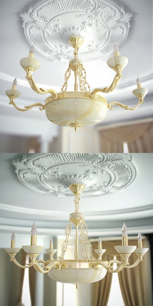 European stone chandelier