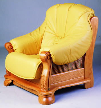 Yellow dermal sofa wood bottom single
