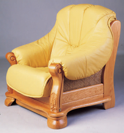 Yellow dermal sofa wood bottom single 3D models